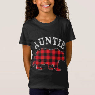 T-Shirt Tante Mama Bear RED Black Buffalo Plaid Checker P