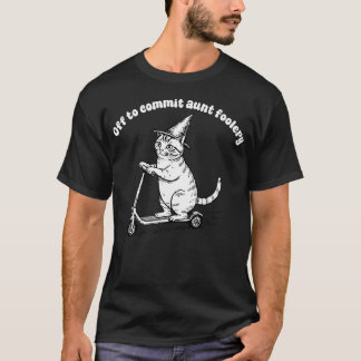 T-shirt Tante Mignonne Scooter Chat pour Aller Commettre T