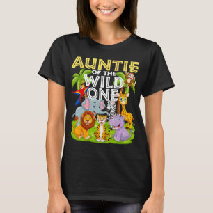 T-shirt Tante Of The Wild One 1st Birthday Zoo Animal Saf