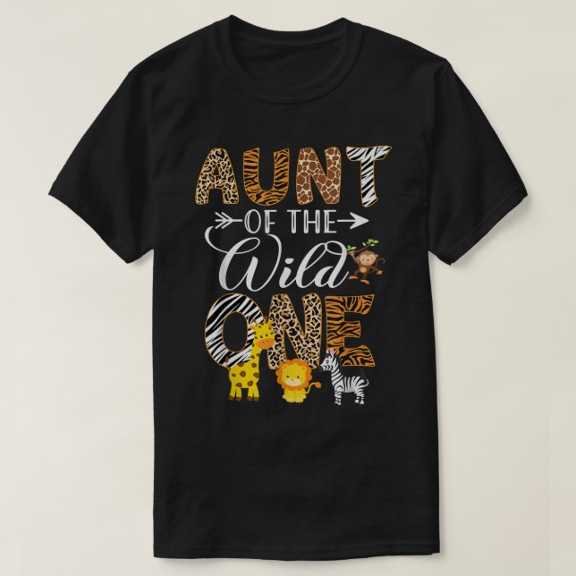T-shirt Tante of the Wild One Zoo Anniversaire Safari Jung (Design devant)