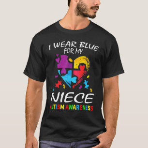 T-shirt Tante Oncle Je Porte Bleu Pour Ma Nièce Sensibilis