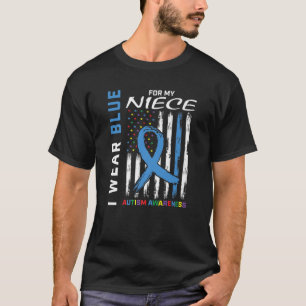 T-shirt Tante Oncle Je Porte Du Bleu Pour Ma Nièce Autisme