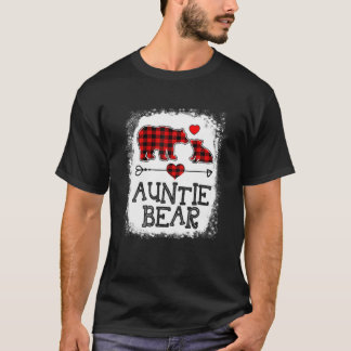 T-shirt Tante Ours de Noël Pyjama Rouge Plaid Buffalo Fam