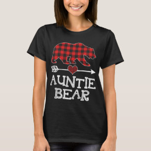 T-shirt Tante Ours de Noël Pyjama Rouge Plaid Buffalo Fam