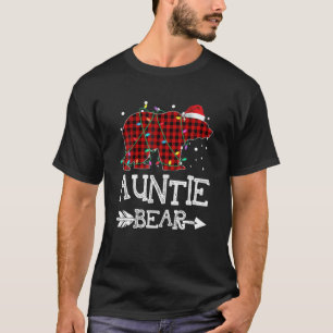 T-shirt Tante Ours de Noël Pyjama Rouge Plaid Buffalo Fam