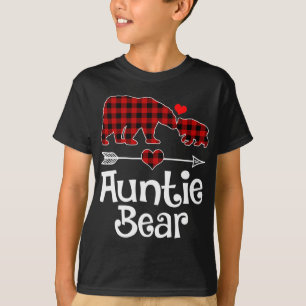 T-shirt Tante Ours de Noël Pyjama rouge Plaid Buffalo Mat