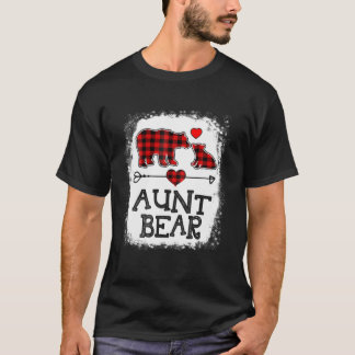 T-shirt Tante Ours Pajama de Noël Rouge Plaid Buffalo Fami