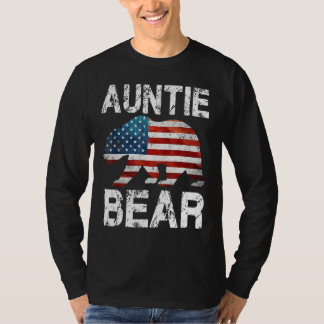 T-shirt Tante Ours Patriotique Drapeau Correspondant Famil