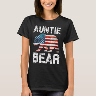 T-shirt Tante Ours Patriotique Drapeau Correspondant Famil