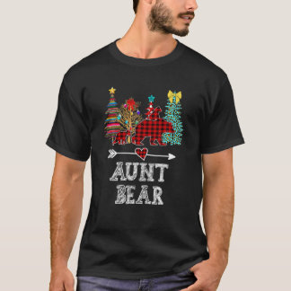 T-shirt Tante Ours Pyjama de Noël Rouge Buffle Plaid