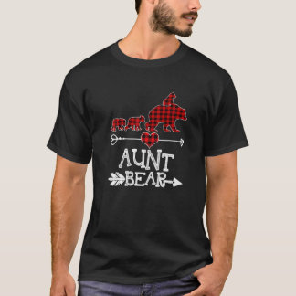 T-shirt Tante Ours Pyjama de Noël Rouge Buffle Plaid