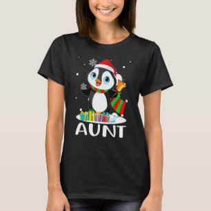 T-shirt Tante Penguins Santa Hat Noël Famille correspondan