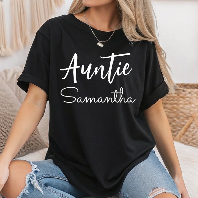 T-shirt Tante Personnalisée Nom Noël Cadeau Pour Tante (Créateur téléchargé)