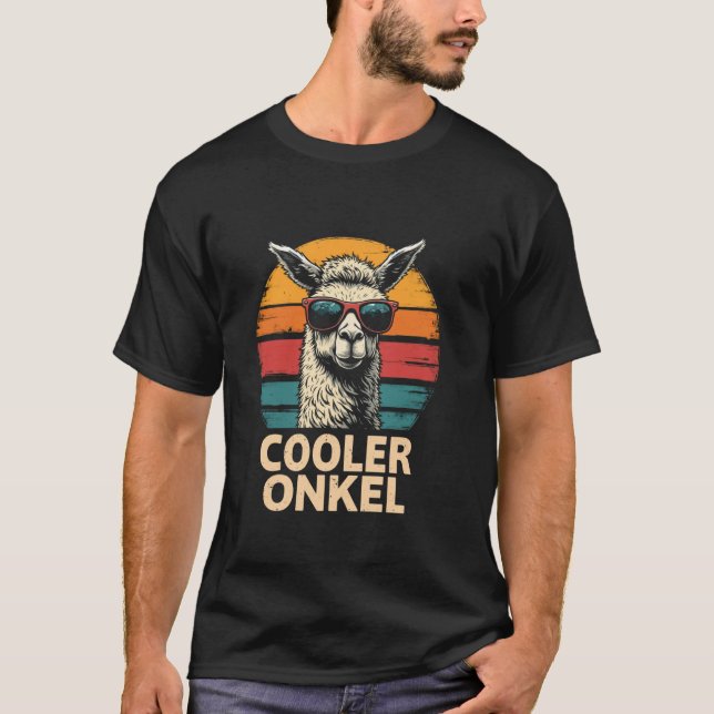 T-shirt TANTE PLUS COOL Lama drôle (Devant)