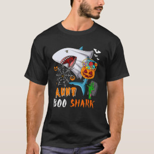 T-shirt Tante Requin Boo Halloween Requin Boo Fantôme Bonb