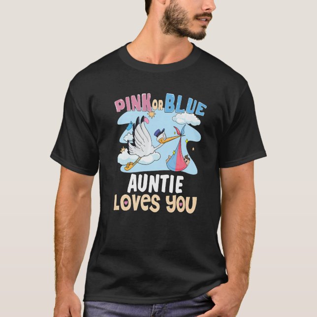 T-shirt Tante rose ou bleue vous aime la meilleure tante j (Devant)