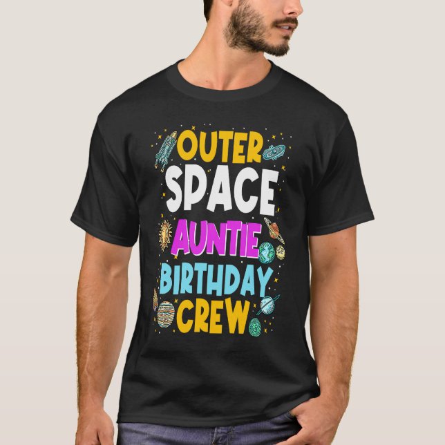 T-shirt Tante spatiale Anniversaire Équipe Espace Plan (Devant)