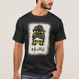 T-shirt Tante Vie Bleached Auntlife Leopard Messy Bun Moth