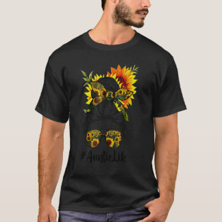 T-shirt Tante Vie Messy Cheveux Bun Tournesol Femmes Mothe