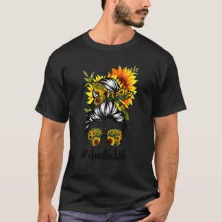 T-shirt Tante Vie Messy Cheveux Sunflower Fête des Mères