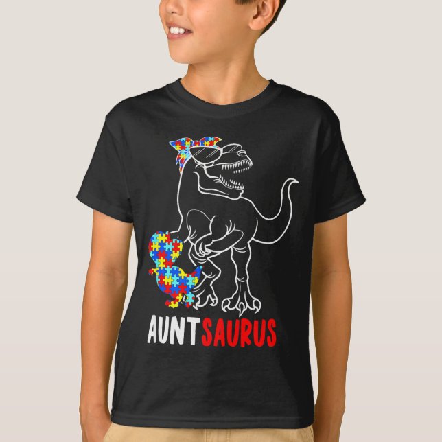 T-shirt Tanteaurus T Rex Dinosaure Autisme Sensibilisation (Devant)