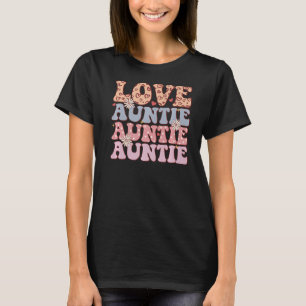T-shirt Tantes d'amour Vintages rétro empilées Coeurs Aunt
