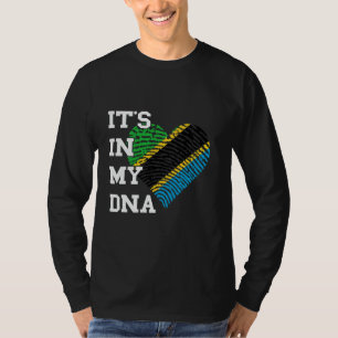 T-shirt Tanzanie Drapeau C'est Dans Mon Empreinte De Pouce