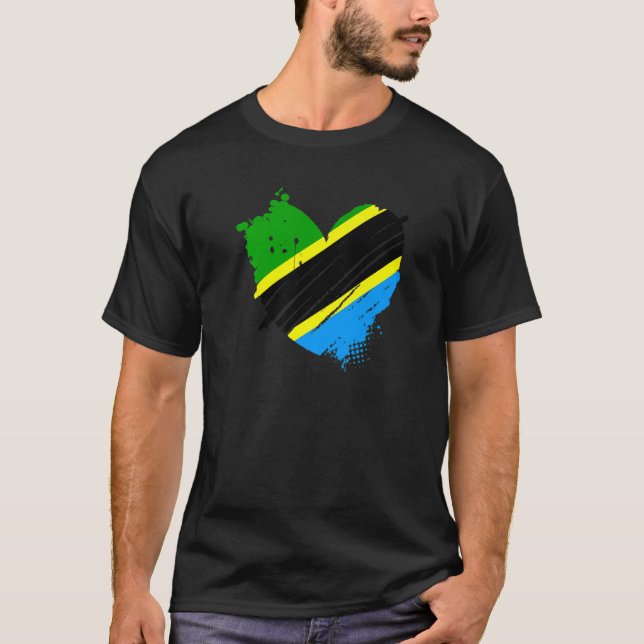 T-shirt Tanzanie Drapeau J'aime C'est dans mon ADN Tanzani (Devant)
