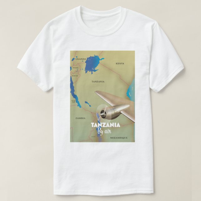 T-shirt Tanzanie par avion (Design devant)