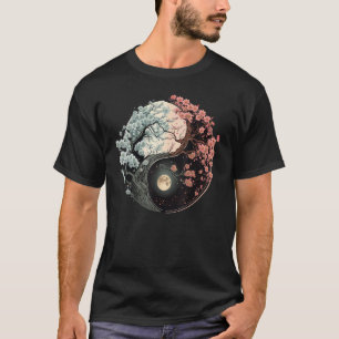 T-shirt Taoism Yin Yang Cerry Blossom sur Taijitu Yin Yang