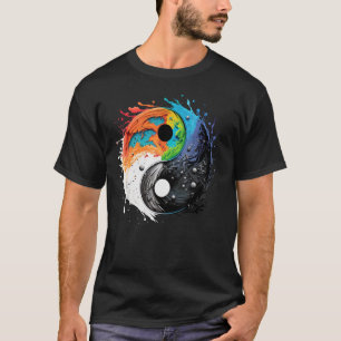 T-shirt Taoisme coloré Yin Yang Splash sur Zen Taijitu Yin