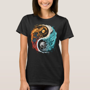 T-shirt Taoisme coloré Yin Yang Splash sur Zen Taijitu Yin