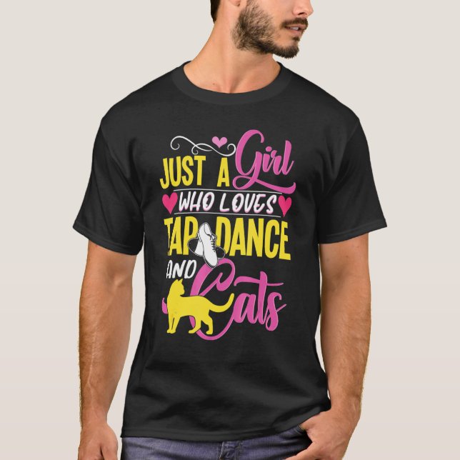 T-shirt Tap Dancer Chat Juste Une Fille (Devant)