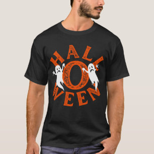 T-shirt Tape à l'Œil Orange Typographie Fantômes d'Hallowe