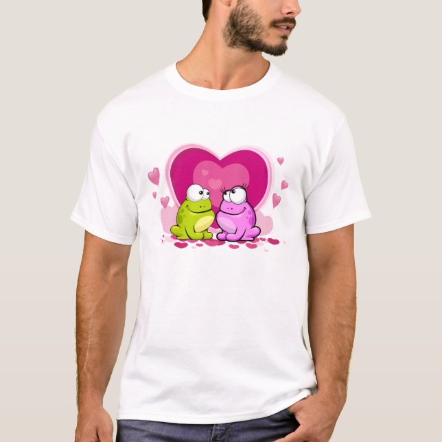T-shirt Tapez la grenouille - sentez l'amour (Devant)