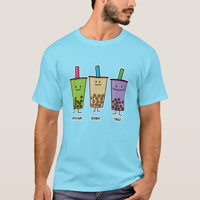 T-shirt Tapioca de taro de lait de boissons de vert de thé (Devant)