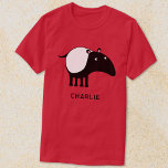 T-shirt Tapir Nom personnalisé<br><div class="desc">Un joli Tapir malais pour les amoureux des animaux et des animaux en danger. Art original de Nic Squirrell. Modifiez le nom ou le texte à personnaliser.</div>