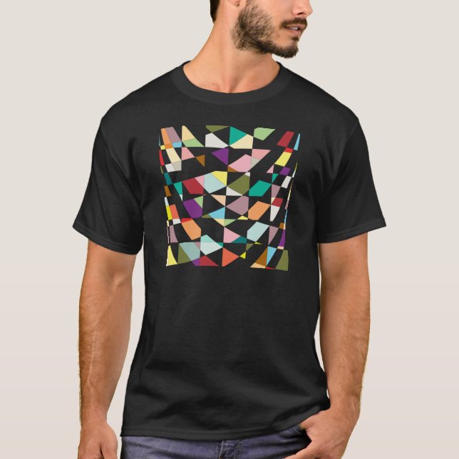 T-shirt Tapisserie aux couleurs Abstraites (Devant)
