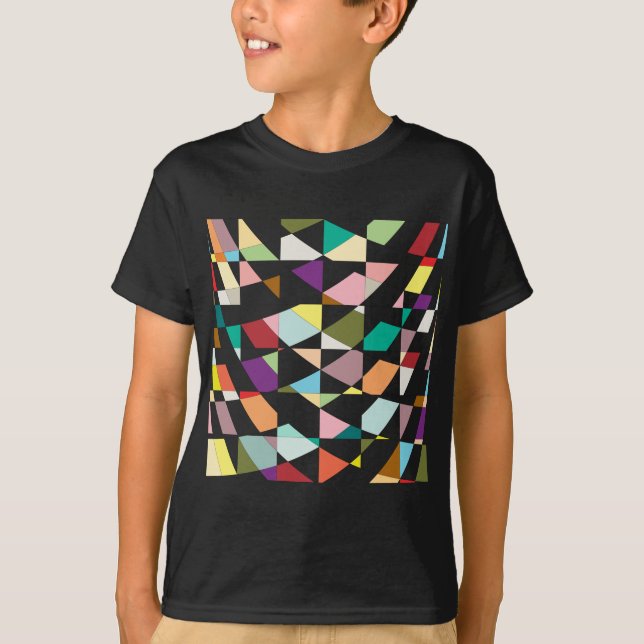 T-shirt Tapisserie aux couleurs Abstraites (Devant)