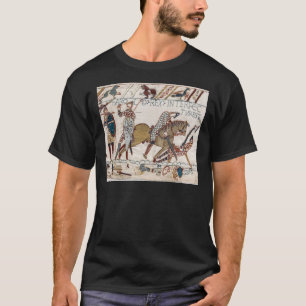 T-shirt Tapisserie de Bayeux. Le roi Harold est tué. Flèch