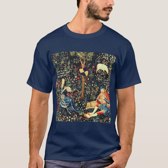 T-shirt Tapisserie de la Renaissance médiévale Bergers et  (Devant)