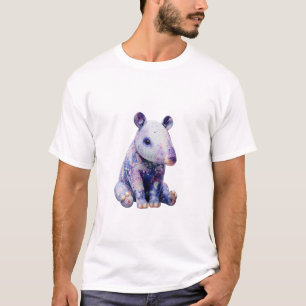 T-shirt Tapisserie Violette Brodée Abstraite pour Hommes