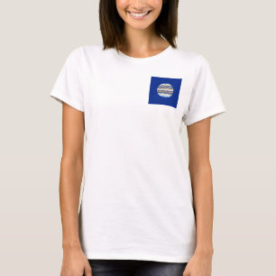 T-shirt Taqueur de la fermeture éclair des femmes bleues