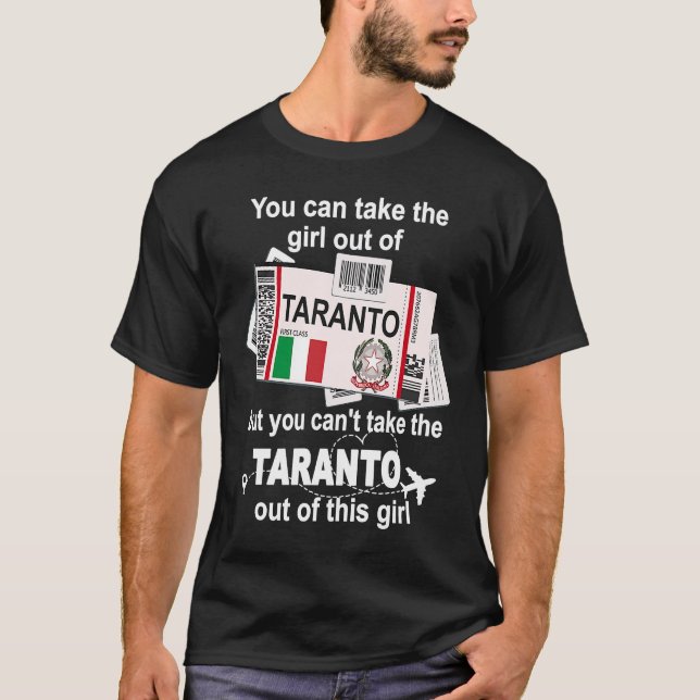T-shirt Taranto Embarquement Pass Taranto Girl Taranto (Devant)