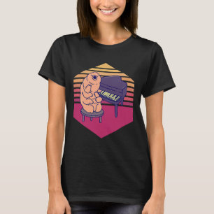 T-shirt Tardigrade Jouer Piano Vintage
