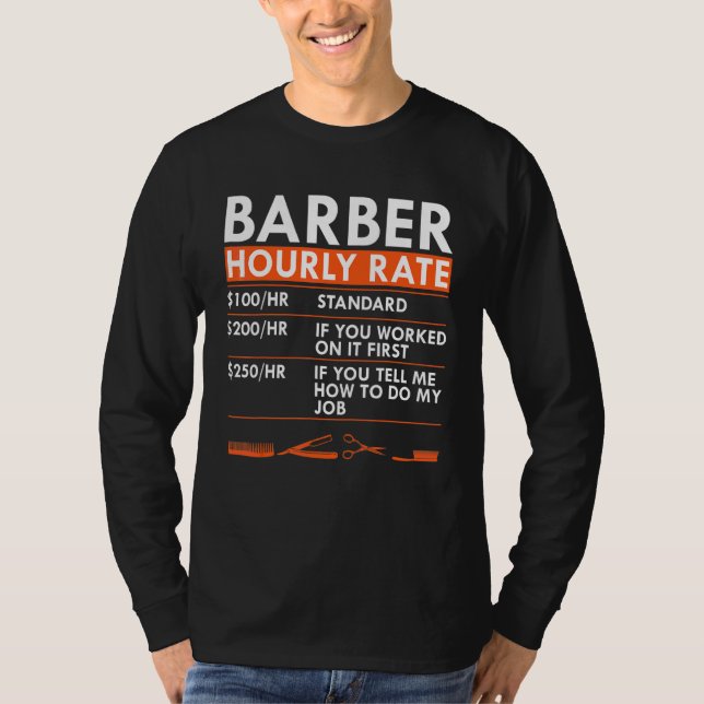 T-shirt Tarif horaire de coiffeur Salon de coiffure Coupeu (Devant)
