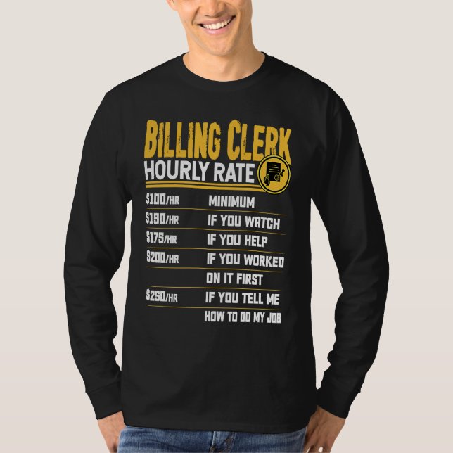 T-shirt Tarif horaire de commis de facturation   Assistant (Devant)