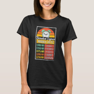 T-shirt Tarif horaire de l'ingénieur biomédical gag