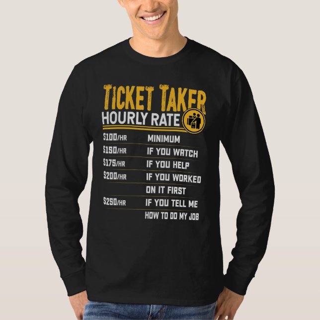 T-shirt Tarif horaire du préposé aux billets   Préposé à l (Devant)