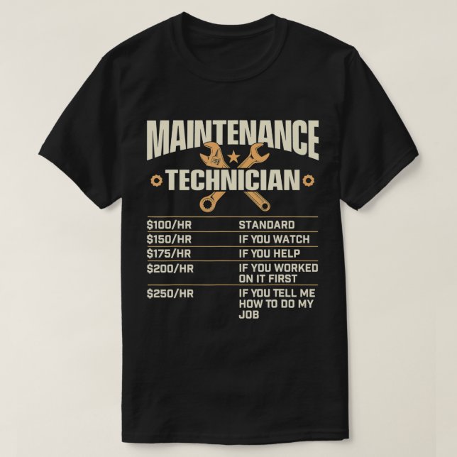 T-shirt Tarif horaire du technicien de maintenance - Handy (Design devant)
